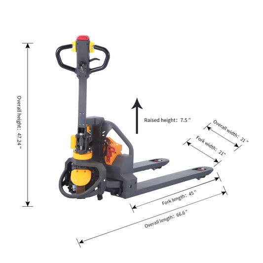 Apollolift Battery Powered Pallet Truck 3300Lbs Cap. 45" x21" - A-1019 - Backyard Provider