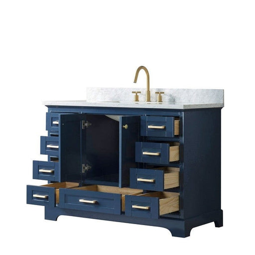 Legion Furniture WS3348-B 48 Inch Solid Wood Vanity in Blue, No Faucet - Backyard Provider