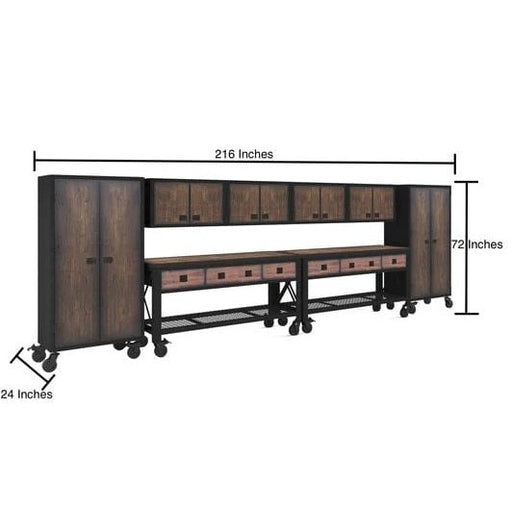 Duramax 8-Piece Garage Storage Combo Set with Workbenches, Wall Cabinets and Free Standing Cabinets - Backyard Provider