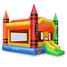 Crayon Inflatable Bounce House with Slide and Air Blower - Cloud 9 - Backyard Provider