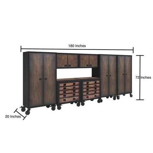 Duramax 7-Piece Garage Storage Combo Set with Tool Chests, Wall Cabinets and Free Standing Cabinets - Backyard Provider