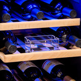 NewAir - 15" 29-Bottle Dual-Zone Wine Cooler AWR-290DB Stainless Steel w/ Beech Wood Shelves