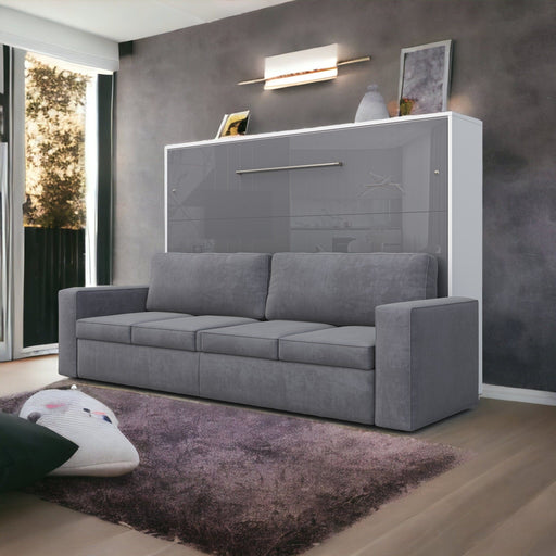 Maxima House Horizontal Murphy bed INVENTO with a Sofa, European Queen - IN015WG-G - Backyard Provider