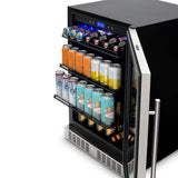 Newair - 24” 224-Can Built-in Premium Beverage Center w/ Color Changing LED Lights NBC224SS00