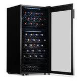 Newair - 76-Bottle Dual-Zone Freestanding Wine Cooler w/ Low-Vibration Ultra-Quiet Inverter Compressor NWC076SS00