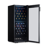 Newair - 98-Bottle Dual-Zone Freestanding Wine Cooler NWC098SS00 w/ Low-Vibration Ultra-Quiet Inverter Compressor & Adjustable Racks