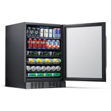 Newair - 24” 177 Can Built-in Beverage Center in Black Stainless Steel NBC177BS00