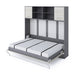 Maxima House Invento Horizontal Wall Bed, European Full Size with a cabinet on top - IN120H-12W - Backyard Provider