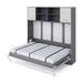 Maxima House Invento Horizontal Wall Bed, European Twin Size with a cabinet on top - IN90H-12W - Backyard Provider