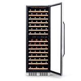 Newair - 27” 160-Bottle Dual-Zone Built-in/Freestanding Stainless Steel Wine Fridge AWR-1600DB - w/ Smooth Rolling Shelves