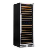 Newair - 27” 160-Bottle Dual-Zone Built-in/Freestanding Stainless Steel Wine Fridge AWR-1600DB - w/ Smooth Rolling Shelves