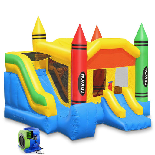 Commercial Crayon Castle Inflatable Bounce House w/ Blower by Cloud 9 - Backyard Provider