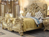 Homey Design Antique Gold & Leather King Bed Traditional - HD-1801 – EK BED