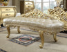 Homey Design Antique Gold Leather Bench Traditional - HD-BEN1801