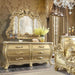 Homey Design Antique Gold Dresser Carved Wood Traditional - HD-DR1801