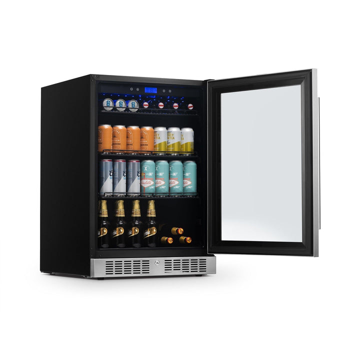Newair - 24” 224-Can Built-in Premium Beverage Center w/ Color Changing LED Lights NBC224SS00