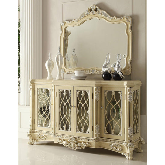 Homey Design Luxury Cream Carved Wood Buffet Traditional - HD- B5800