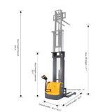 Apollolift Powered Forklift Full Electric Walkie Stacker 3300 lbs Cap. 177"Lifting A-3029 - Backyard Provider