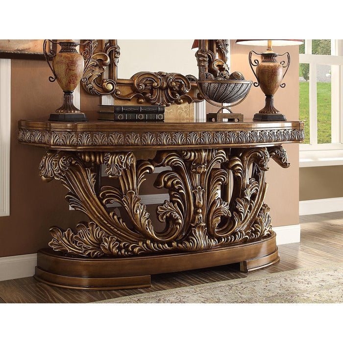 Homey Design Antique Gold & Perfect Brown Coffee Table Traditional - HD-C8018