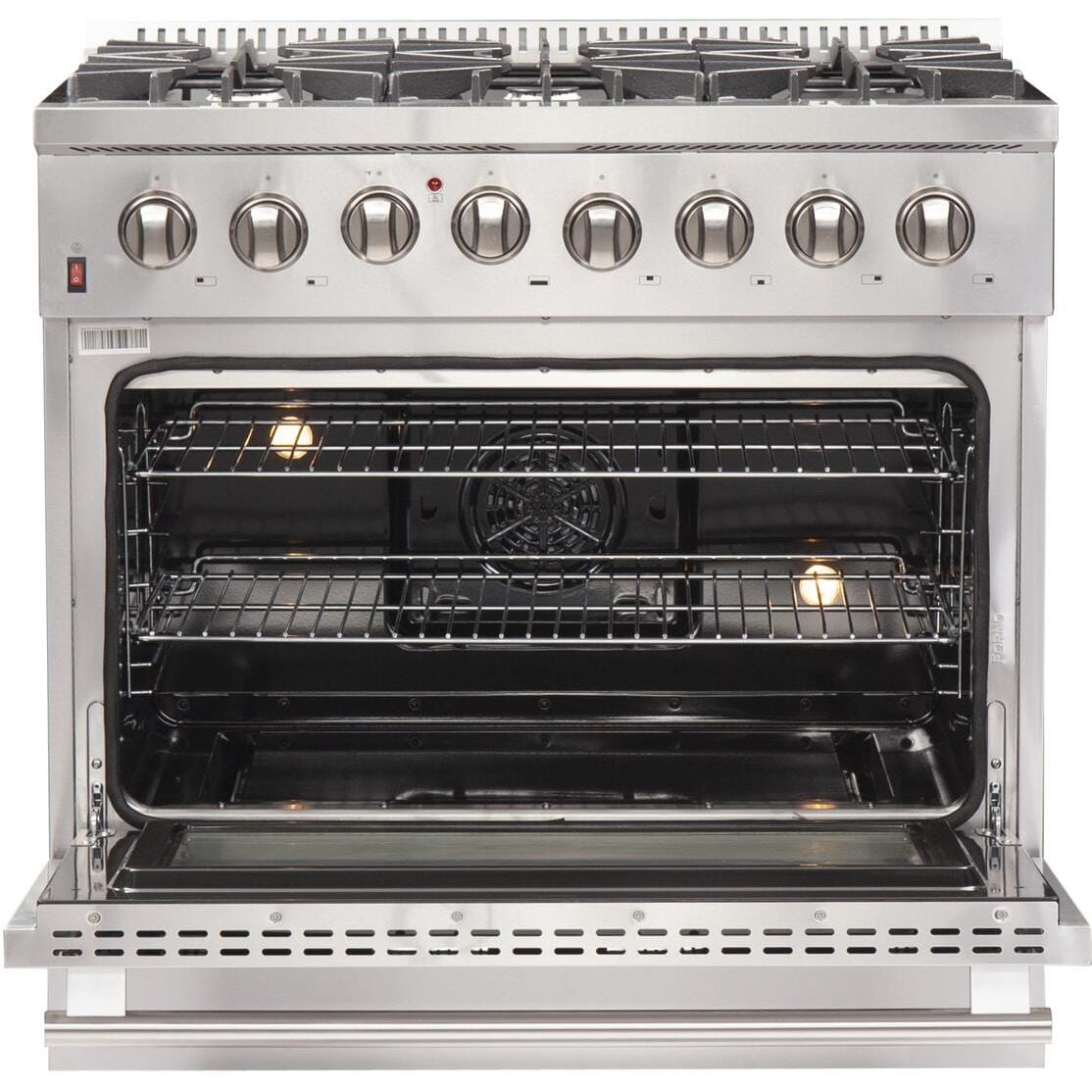 Forno 36″ Galiano Gas Burner / Electric Oven in Stainless Steel 6 Italian Burners, FFSGS6156-36