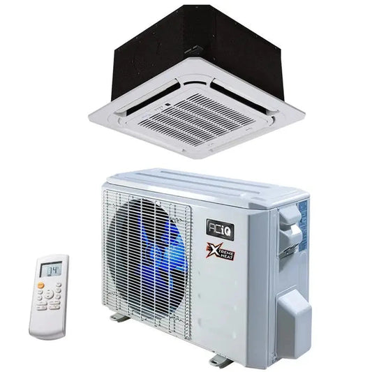 18,000 BTU 21 SEER ACiQ Platinum Single Zone Ceiling Cassette Mini Split System w/ Extreme Heat - Backyard Provider