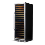 Newair - 27” 160-Bottle Dual-Zone Built-in/Freestanding Stainless Steel Wine Fridge AWR-1600DB - w/ Smooth Rolling Shelves