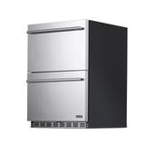 Newair - 24” 20-Bottle/80 Can Dual-Zone Built-in/Freestanding Outdoor Dual Drawer Wine & Beverage Center NOF100SS00