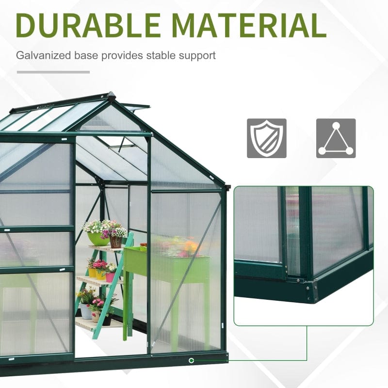 Outsunny 6' x 8' x 7' Polycarbonate Portable Walk-In Garden Greenhouse - 845-059