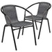 Flash Furniture 2 Pack Rattan Indoor-Outdoor Restaurant Stack Chair
