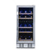 NewAir - 15" 29-Bottle Dual-Zone Wine Cooler AWR-290DB Stainless Steel w/ Beech Wood Shelves