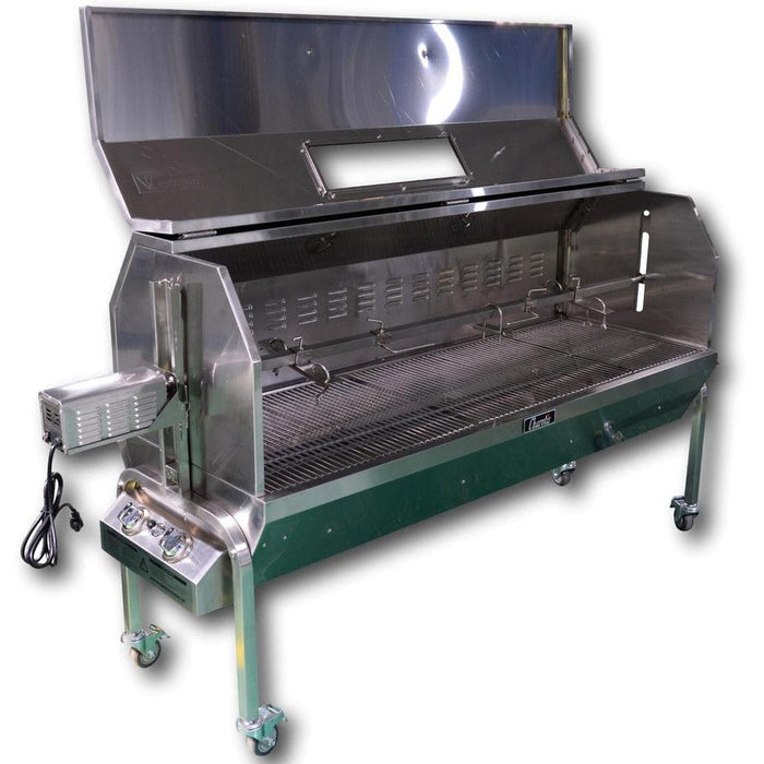 Charotis 62" Charcoal & Propane Stainless Steel Combo Spit Roaster - SSGC1XL