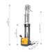 Apollolift Powered Forklift Full Electric Walkie Stacker 3300 lbs Cap. 220"Lifting A-3030 - Backyard Provider