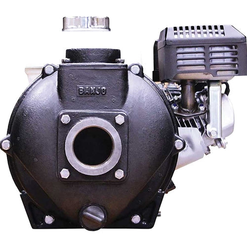 K & M Manufacturing Banjo Cast Iron Transfer Pump with 2in Ports - Honda GX200 Engine - Recoil Start trimmed