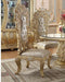 Homey Design Metallic Antique Gold Leather Round Dining Set 5Pcs Traditional - HD-1801-5PC-ROUND