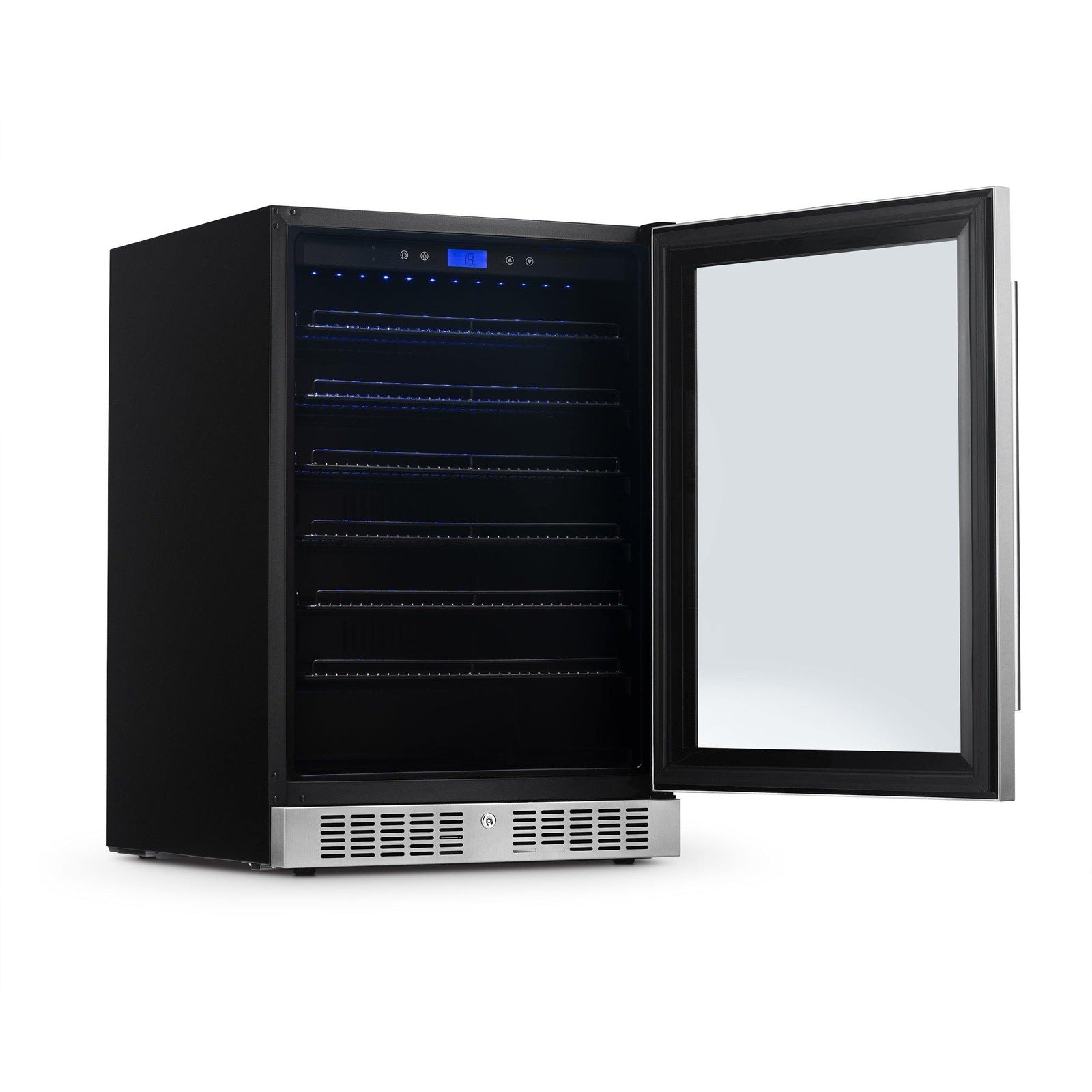 Newair - 24” 224-Can Built-in Premium Beverage Center w/ Color Changing LED Lights NBC224SS00