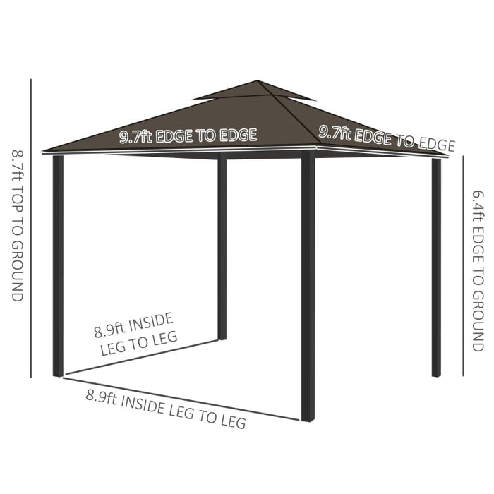 Outsunny 10' x 10' Patio Gazebo Outdoor Canopy Shelter - 84C-269CF