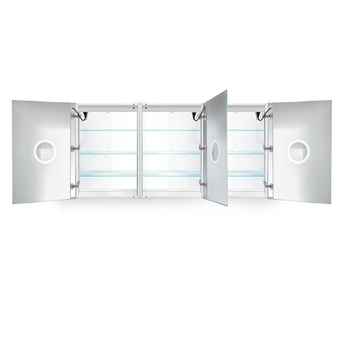 Krugg Svange 7236TLRR  72" X 36" Triple LED Medicine Cabinet with Dimmer & Defogger SVANGE7236TLRR - Backyard Provider