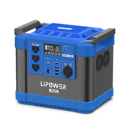 LIPOWER Portable Power Station 1200W LiFePO4 Battery MARS-1000 PRO