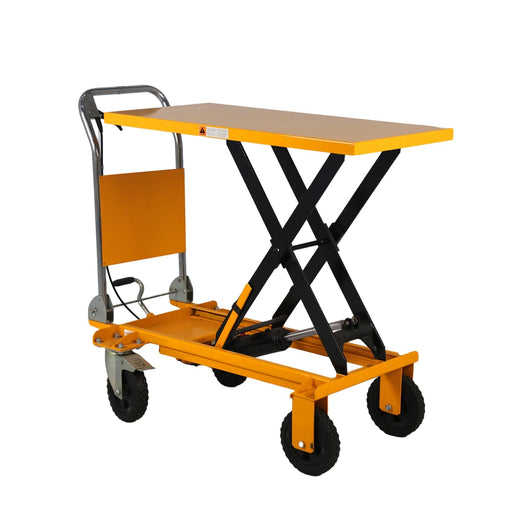Apollolift Single Scissor Lift Table 440 lbs. 39.4 " lifting height with durable big rubber load wheel - A-2013 - Backyard Provider