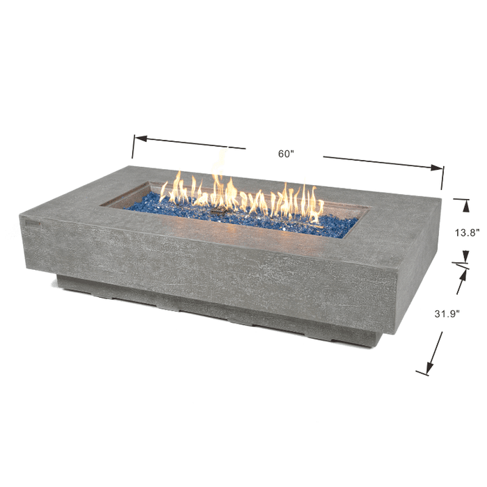 Elementi Plus - Riviera Rectangular Concrete Fire Pit Table - OFG415LG