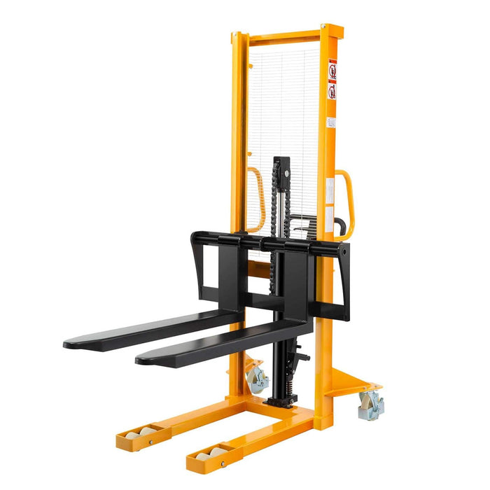 Apollolift Manual Hydraulic Stacker Pallet Stacker Adjustable Forks 2200lbs Cap. 63" Lift Height A-3003 - Backyard Provider