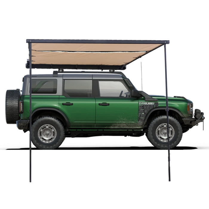 Benehike Aluminum Shell 8.2' x 9.1' Feet Car Side Awning, with Magnetic LED Lights, Pull Out Rooftop Tent Shelter