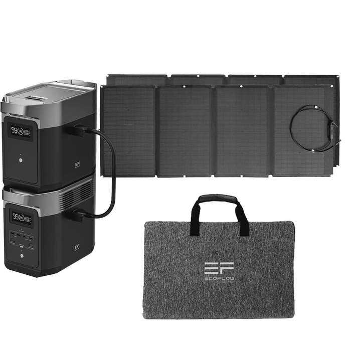 EcoFlow DELTA 2 + DELTA 2 Smart Extra Battery + 160W Solar Panel - DEL