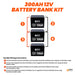 12V - 300AH - 3.8kWh Lithium Battery Bank - Backyard Provider