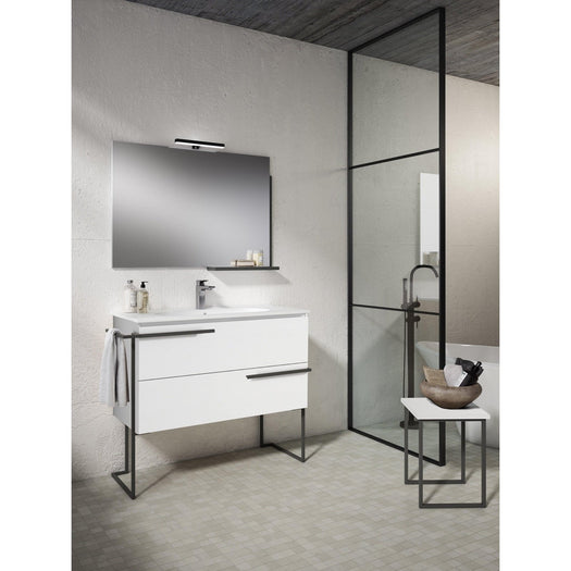 Lucena Bath Scala 24" Single Sink Vanity with Legs and Towel Bar in Abedul, White or Tera.