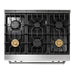 Thor Kitchen Appliance Package - 36 In. Propane Gas Range, Range Hood, AP-TRG3601LP-C