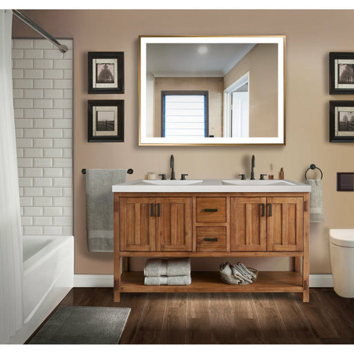 Krugg 48" X 36" Gold Soho LED Bathroom Mirror SOHO4836G - Backyard Provider