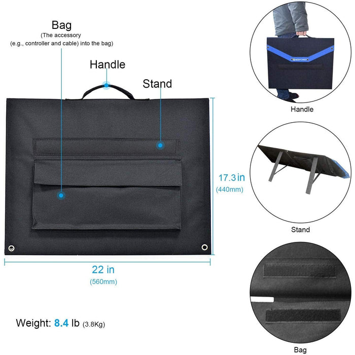 ACOPOWER 120W Portable Solar Panel Foldable Suitcase - HY-LTP-3x40W