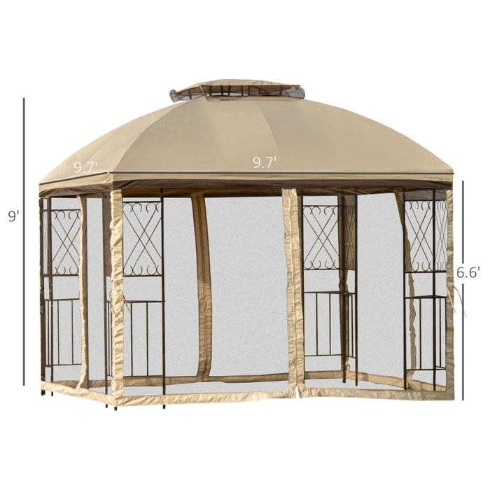 Outsunny 10' x 10' Outdoor Patio Gazebo with Beautiful Polyester