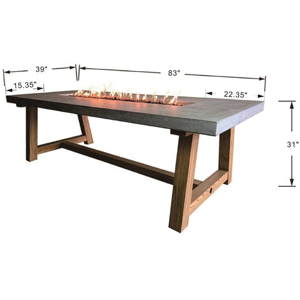 Elementi - Sonoma Workshop Dining Rectangular Fire Pit Table OFG201